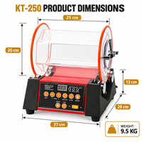 Machine de polissage rotative à tambour pour bijoux, 220V KT-250, machine de finition de surface métallique électrique avec affichage, capacité 8KG
