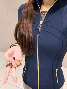 <span class=keywords><strong>Veste</strong></span> de yoga à col montant solide, respirante, en mélange de nylon et élasthanne, amincissante à la taille, haute élasticité, pour <span class=keywords><strong>femme</strong></span>, sport et <span class=keywords><strong>fitness</strong></span> - Product Image 6
