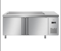 Meilleure vente compteur de bar à salade à température unique réfrigérateur fabricant de Chine refroidisseur d'affichage de refroidissement lumière LED compresseur de puissance
