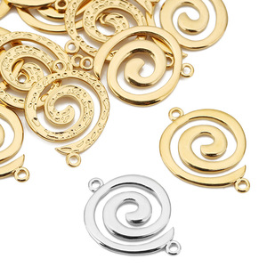 Conector espiral de acero inoxidable con doble orificio para la fabricación de pulseras, accesorios de joyería, formas mixtas, eslabón chapado WLL204 - Product Image 5