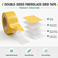 Ruban adhésif double face en maille de qualité supérieure, forte adhérence, ruban en fibre de verre pour l'application de joints de porte en EPDM