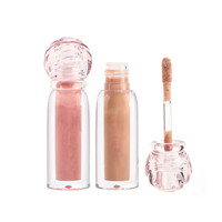 Tube de gloss à lèvres repulpant minéral imperméable avec logo personnalisable, double effet, 58 couleurs transparentes, capuchon sphérique, liquide pour les lèvres