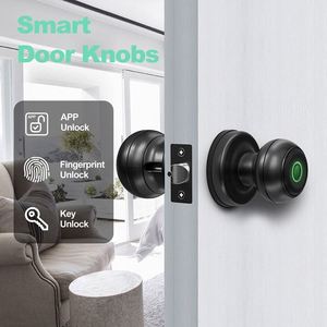 Fringerprints kapı topuzu promosyon toptan silindirik kilitli kapı tokmağı iç kapı kolları akıllı kilit kapı tokmağı - Product Image 6