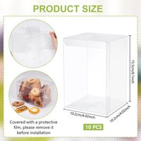 Boîte pliante transparente en PET, écologique, recyclable, en plastique, avec gaufrage personnalisable, pour artisanat, cupcakes, autocollants