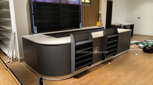 Comptoir de caisse <span class=keywords><strong>en</strong></span> acier au design moderne, personnalisé pour les supermarchés et les tables de caisse des magasins de proximité - Product Image 2