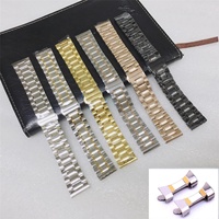 Remplacement à cinq perles Maenwvo célèbre marque en acier inoxydable respirant bracelet de montre chaîne de montre solide fermoir papillon bande en acier