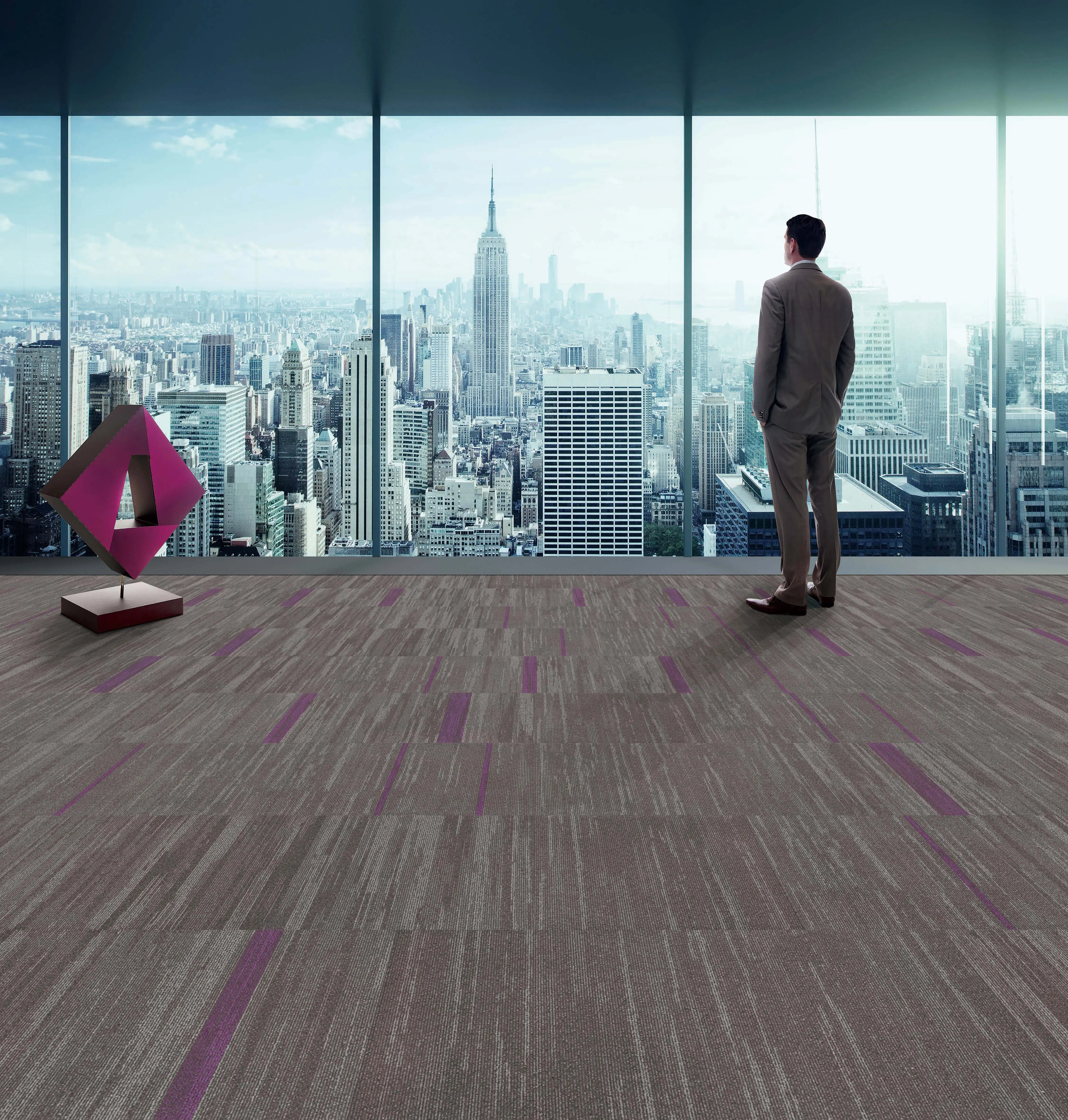 Interfaccia tappeto rosso retro in gomma piastrelle di lusso in polipropilene rimovibile tappeto piastrelle 50x50 ufficio moderna frangia gradiente Design