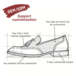 Chaussures d'affaires en cuir de vachette pour hommes, personnalisées OEM, à pampilles, style Oxford, mocassins, bateau, souples, décontractées, brogues, habillées, à enfiler - Product Image 3