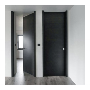 Modern Minimalist 8 Ft Luxury Hotel Indoor Walnut <strong>Wooden</strong> Interior <strong>Door</strong> Room With <strong>Door</strong> Handles Knobs - Product Image 3