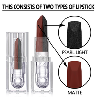 Ensemble de rouges à lèvres en gel noir mat rouge à label privé, maquillage pailleté imperméable, minéral 2 en 1, 30g, diamant, pour femmes