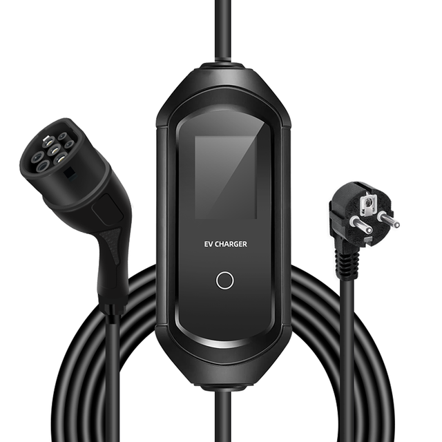 New 2.8inch Level 1 3.5KW 7KW Charging Station Home Travel APP WiFi 110V-250V Nissan Leaf Portable EV Charger Trunk