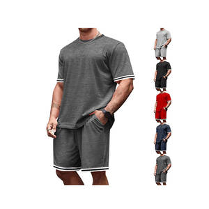Men's Summer <b>T</b>-<b>Shirt</b> And Shorts Set Crew Neck Short Sleeve Polyester Lightweight Casual Sportswear Two Piece Outfit - Product Image 2