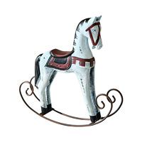 Cheval à bascule vintage de style européen en panneau de densité, orné et peint à la main, avec base de balançoire, fabriqué en Chine, pour salon, bureau, cave à vin