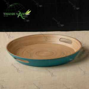 ถาดไม้ไผ่ทรงกลมเสิร์ฟผลไม้ถาดชาเค้กสำหรับร้านอาหาร/โรงแรมถาดอาหารอาหารเช้าแบบคลาสสิก - Product Image 2