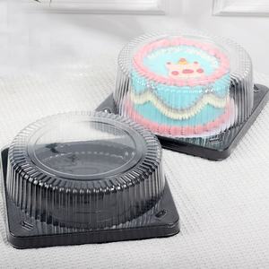 Scatola Rotonda Trasparente in PET per Confezionamento Torte con Vassoio <span class=keywords><strong>Nero</strong></span> Processo Blister per Conservazione Alimenti Utilizzata per Panetterie - Product Image 1