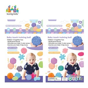 <span class=keywords><strong>Konig</strong></span> niños Vinilo Suave goma bola texturizada táctil bola sensorial bebé juguetes venta al por mayor recién nacido regalo conjunto - Product Image 2