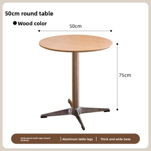 Ensemble de table à manger de style rétro personnalisable, table de style antique pour hôtel, structure en acier inoxydable, plateau en bois massif pour cafés commerciaux, boutiques de desserts - Product Image 6