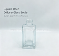 Bouteille diffuseur de parfum rectangulaire en verre de 100 ml, flacon vide personnalisable avec logo pour la décoration de la maison et de la chambre