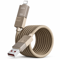 Câble de charge magnétique auto-organisant 4 en 1 65W, tressé en nylon, multi-connecteurs, vente en gros OEM