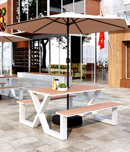 <strong>Table</strong> and Chairs With <strong>Umbrella</strong> Dining <strong>Table</strong> Sets High Quality Outdoor Wooden Beer Garden Picnic <strong>Table</strong> and - Product Image 2