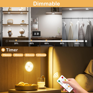 Under Cabinet Lighting, Rechargeable Motion <b>Sensor</b> Puck <b>Lights</b> <b>with</b> Remote, 3 Color Temper, Magnetic Stick on <b>Light</b> for Kitchen - Product Image 4