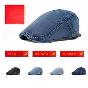 Custom Vintage Washed <strong>Ed</strong> Forward Cap Classic Fashion Girls Denim Blue Beret - Product Image 2