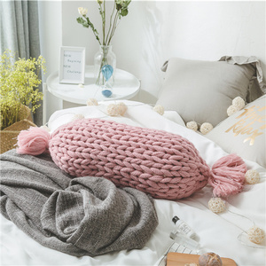 Gối Hình Kẹo Dễ Thương Gối Ném Ảnh Dệt Kim Dày Ấm Cúng Thủ Công Gối Giường Sô Pha Trang Trí Nhà Đáng Yêu Thiết Kế Tua Rua <span class=keywords><strong>Tgz</strong></span> - Product Image 3