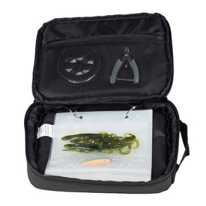 Sac de rangement pour appâts de pêche en plein air Mydays, tissu Oxford noir avec panneau transparent, design multifonctionnel portable - Product Image 2