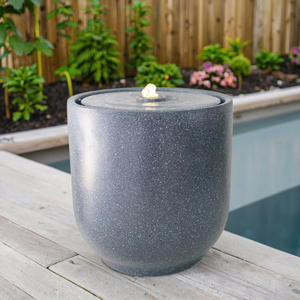 Fontaine en céramique étanche à énergie solaire, pompe extérieure au design moderne, diamètre 50 cm, cascades, ornements de <span class=keywords><strong>jardin</strong></span> paysager, maison - Product Image 4