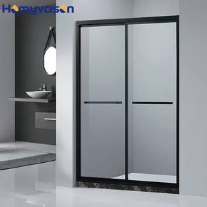 Cabine <span class=keywords><strong>de</strong></span> <span class=keywords><strong>douche</strong></span> <span class=keywords><strong>de</strong></span> luxe en acier inoxydable <span class=keywords><strong>noir</strong></span> mat avec verre trempé pour salle <span class=keywords><strong>de</strong></span> bain personnalisable - Product Image 1