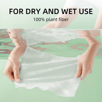 Serviettes jetables douces et épaisses 100 % fibres végétales, super absorbantes, pour démaquillage et nettoyage du visage, 200 mm x 200 mm, utilisation sèche ou humide