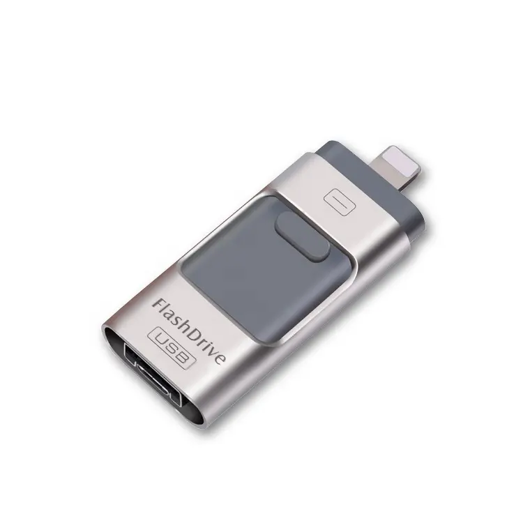 3 In 1 metallo Otg Flash Drive 2gb 16gb 32gb 64gb chiavetta di memoria per Iphone Ios e Android