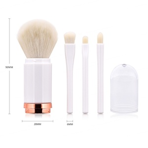 Kit de pinceaux de maquillage portable 4 en 1, pinceaux pour fards à paupières, poudre, fond de teint, ensemble de pinceaux cosmétiques de voyage, poils doux, prêt à être expédié - Product Image 1