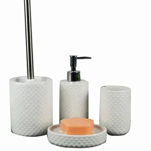 2023浴室产品钻石陶瓷白色浴室饰品和浴室配件