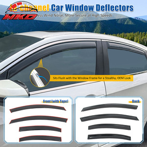 Pare-soleil pour Honda Civic 06-11, berline 4 portes, visières de fenêtre intégrées, protection contre la pluie et le vent - Product Image 2