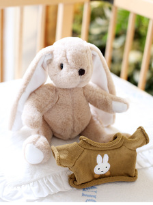 Songshan Jouets Nouveau Personnalisé Kwaii Longues Oreilles Lapin 25cm LOGO Chemise En Peluche Anima Assis Poupée Doux Pâques En Peluche Lapin Jouet Enfants Cadeau - Product Image 3