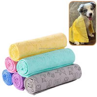 Serviette pour animaux de compagnie super absorbante en PVA, séchage rapide, serviette de bain pour chien et chat