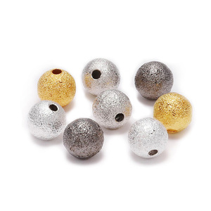 Frosted Round Spacer <b>Beads</b> <b>Silver</b> Gold Rhodium Gunmetal Metal Loose <b>Beads</b> For Bracelet Making 8mm 10mm 12mm - Product Image 5