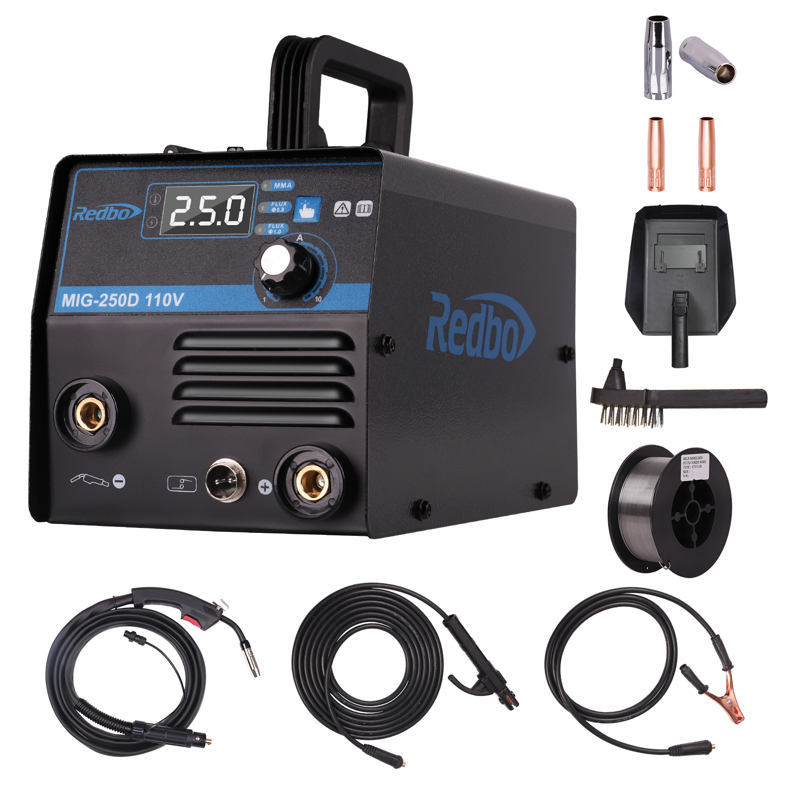 110V Usa Dc Inverter Gasless Mig 3 In 1 Lift Tig Stok Lasmachines Flux En Mma Nbc 250 Igbt Mig Omvormer Lasmachine