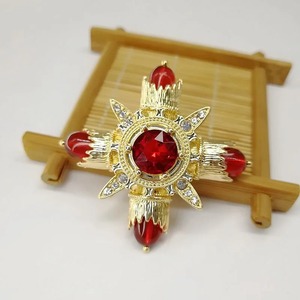 여성용 라인 석 크로스 브로치 핀 금속 브로치 빈티지 클립 쥬얼리 - Product Image 3