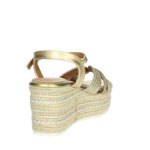 Sandales compensées dorées Ikaros pour femme, à plateforme et lanières, chaussures d'été - Product Image 3