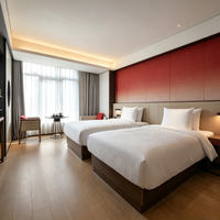 Ensemble de meubles modernes pour chambre d'hôtel et appartement : lit double, canapé, table basse, fauteuil, modulaire en contreplaqué, couleurs personnalisables