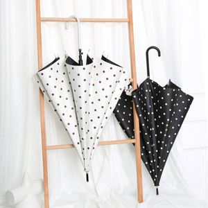Sombrilla Retro con Diseño de Puntos, de Doble Uso para Sol y Lluvia, Impermeable, con Protección UV, Mango en J - Product Image 4