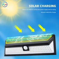 Lampes solaires LED IP65 pour extérieur, lampe murale solaire avec détecteur de mouvement PIR, lampe solaire étanche pour la décoration du jardin