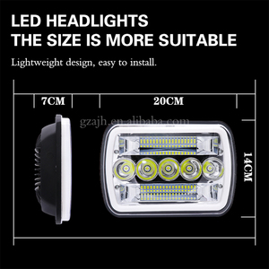 Faro Delantero LED Cuadrado <span class=keywords><strong>de</strong></span> 90W con Ojos <span class=keywords><strong>de</strong></span> Ángel, 5x7 7x6, Luz Alta/Baja H4 para Jeep - Product Image 3