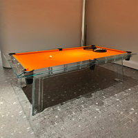 Table de billard de luxe sur mesure 9 pieds en verre pour complexe hôtelier