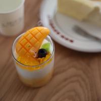 Bougie parfumée fantaisie en forme de coupe de mangue, simulation de dessert, verre à dessert, tranche de mangue, crème, arôme, faite à la main, décoration d'intérieur