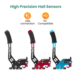 SIMSONN 16 Bit USB <span class=keywords><strong>PC</strong></span> Freno de mano Simulador de carreras Joysticks Venta al por mayor Controladores de juego de <span class=keywords><strong>color</strong></span> rojo con controles de sensor Hall - Product Image 2