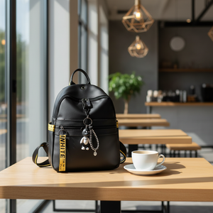 Zaini da <span class=keywords><strong>Donna</strong></span> in Pelle PU per Esterni, Moda Sportiva Impermeabile, Grande Capacità, per Studenti, Escursionismo e Viaggi - Product Image 1