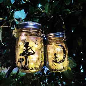 Botol Tenaga Surya, Toples Peri Dekorasi Lampu Taman Halaman Botol Surya Lampu Gantung Led Diy Berkemah Pesta Pernikahan